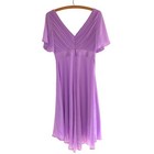 Nwt Ever Pretty Monica Long Empire Waist Bridesmaid Dress Flutter Sleeve Purple