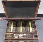 Antique Optometrist Eye Doctor Trial Eyeglass Lens Fitting Kit W  Case   Charts
