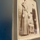 Antique Tintype Photo Pre-1900  Man   Wife  Studio  Mounted   5 5   x 7 5   