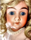 Antique Bisque Head Doll  24  Handwerck Jointed Composition Body Blue Glass Eyes