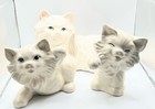 Vtg 1950s White Persian Cat Ceramic Planter    Playful Kittens Figurine z630 