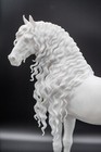 Artist Resin Model Horse Friesian Stallion Sculpture - White Abs Resin 1 9 Scale