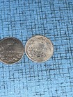 2- Canada 5 Cents Silver 1885 Large 5 Small 5 From Album