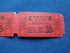 Vintage Empress Theatre 30 Cent Tickets  strip Of 4  Drive-in Movie cinema - Ia