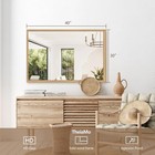 40 x30  Bathroom Mirror With Natural Wood Frame For Wall  Large Rectangle Vanity