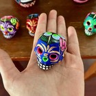 4pcs Ceramic Sugar Skulls Calaveras For Cinco De Mayo Decor Day Of The Dead