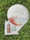 Vintage Original Used Worn Ice Cold Coke Coca Cola Flange Double Sided Sign 1951