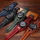Men s Steampunk Analog Quartz Wide Genuine Leather Strap Decorative Wrist Watch