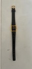 Orient Gold-tone Case Japan 1980s Black Dial Leather 40 Mm Ladies Tankb Watch