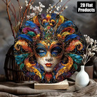 Mardi Gras Venetian Golden Mask Wall Art Vintage Style Aluminum 8x8  Decor