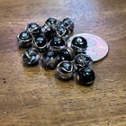 Antique Old Stock Black Gold Murano Wedding Art Glass Bead Exact Lot Of 12