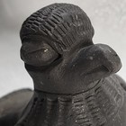 Vintage Black Brown Pottery Whistle Bird Eagle Mayan Aztec