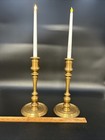 Pair Of Vintage Solid Brass  Classic Candlestick Holders 12inch New Old Stock