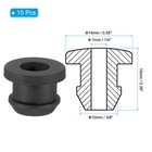 15pcs 3 8  Rubber Grommets Top Hat Grommet Wiring Hole Plugs Black