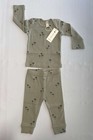 Lot Of 2 Q By Quincy Mae Baby 2pc Ribbed Palms Top   Bottom Set Sage Green New