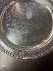 Vintage Wm  Rogers  170 Round Silver Plate Pierced Serving Beverage Tray 12 