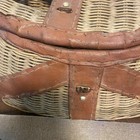 Vintage Wicker Fishing Creel Basket W  Shoulder Strap Missing Front Strap buckle