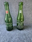 Vintage 7up Green Glass Bottles Lot Of 2 French english      a Ravigote   1960s Retro