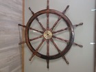 Antique Ships Helm  Solid Brass Center  Still Solid