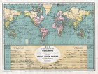 1873 Guyot World Map Tidal Waves   River Basins Ocean Currents Tide Surf Antique