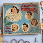Vtg Bridal Party Tekwood Paper Dolls Wedding Set Boxed Uncut Wardrobe Stands