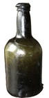 Early Hand   blown Black Glass Bottle W  Twist   Deep Push   up  No Pontil C 1830
