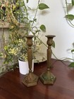 2 Antique Brass Candle Holder  Candle Holders One Arm Brass - Vintage