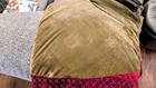 Rare Pottery Barn  Red   Green Velvet Beaded  Xmas Tree Skirt Sequin Need Clean