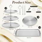 6 Pcs Dessert Table Display Set 2 Stainless Steel Cupcake Stand 3 Tier Cake H   