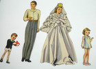 Big Lot Vintage Paper Dolls Family Wedding 19 Dolls 80 clothing 1950s 100 Pieces