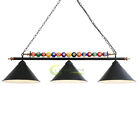 47  Metal Ball Design Hanging Pool Table Light Billiard Lamp With 3 Metal Shades