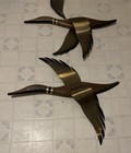 Vintage Flying Geese Ducks Wall Decor Wood Brass Birds Set Of 3