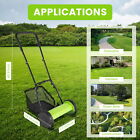 5-blade Wheeled Lawn Mower Manual Reel Push Walk Behind Dual Adjustable Height