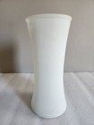 Vintage Frosted White Glass Vase 9    Tall 