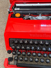 Olivetti Valentine Typewriter Red With Case Rare Collectible Made In Italy Used