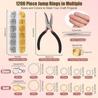 Amrules 1200 Pcs Jump Rings  Jewelry Making Kit  Silver And Gold