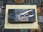Large Antique Vtg Military Airplane Letterpress Print Type Ornament Cut Block