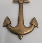 Vintage  Brass Anchor Magnifying Glass Reading Lens Hand Held Nautical Decor 7 