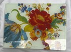 Mackenzie-childs Flower Market Glass Cutting Board Heat Resistant  16x12