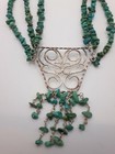 Jay King Dtr 3 Strand Turqouise Necklace Filigree Pendant Sterling Silver 925
