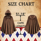 Men Hooded Velvet Cloak Adult Medieval Renaissance Cape