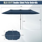 15 5 Ft Extra-large Patio Umbrella W  Led Solar Lights   12 Heavy-duty Ribs