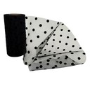 Black Polka Dot Tulle Decor - 6  X 25 Yards  Fabric Netting Ribbon  Wedding 