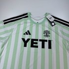 New Adidas Austin Fc Jersey Mens Xl Slim Fit Green Striped Logo Soccer Mls  150