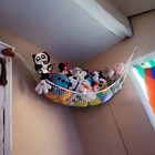 Corner Toy Net Hammock For Stuffed Animals - Mesh Toy Organizer