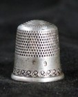 Antique Sterling Silver Victorian Era Thimble Circles Size 9  th3 