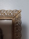 Vintage Filigree 3-1 4  X 4-1 4  Picture Photo Frame Brass Gold-tone Metal