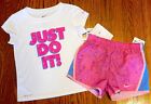 Nike Sport Authentic Toddlers Girls Original Brand New 2pc Shorts Set Sz 6x  Nwt
