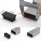 Rectangle Plastic Black Blanking End Cap Caps Tube Pipe Inserts Plug Bung