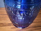 Vintage Cobalt Blue Planters Peanuts Jar With Lid  Barrel Design   11  Tall-rare